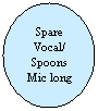 Oval: Spare Vocal/
Spoons
Mic long cable 
